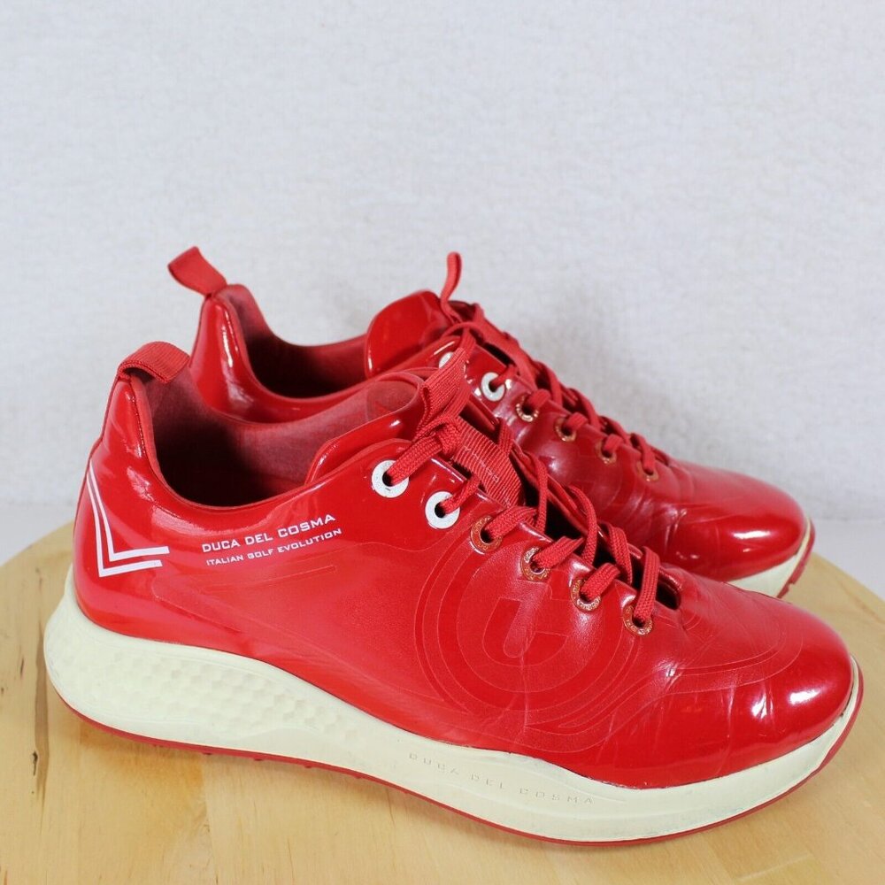 Duca Del Cosma Women's Red Patent Golf Sneakers